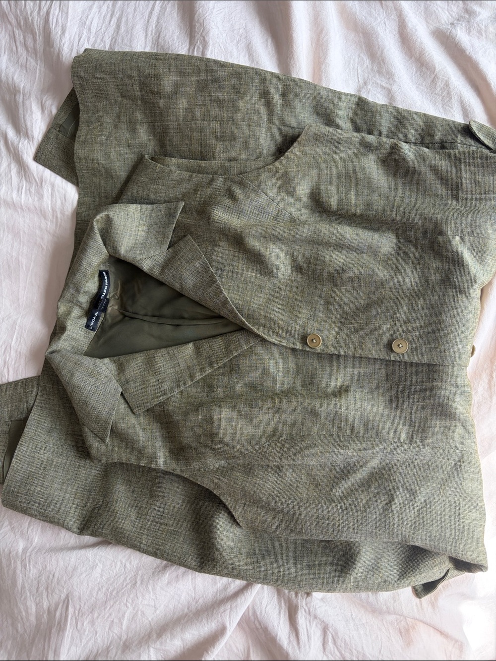 Ellen Tracy Olive Green Petite Blazer Dress - Picture 9 of 9